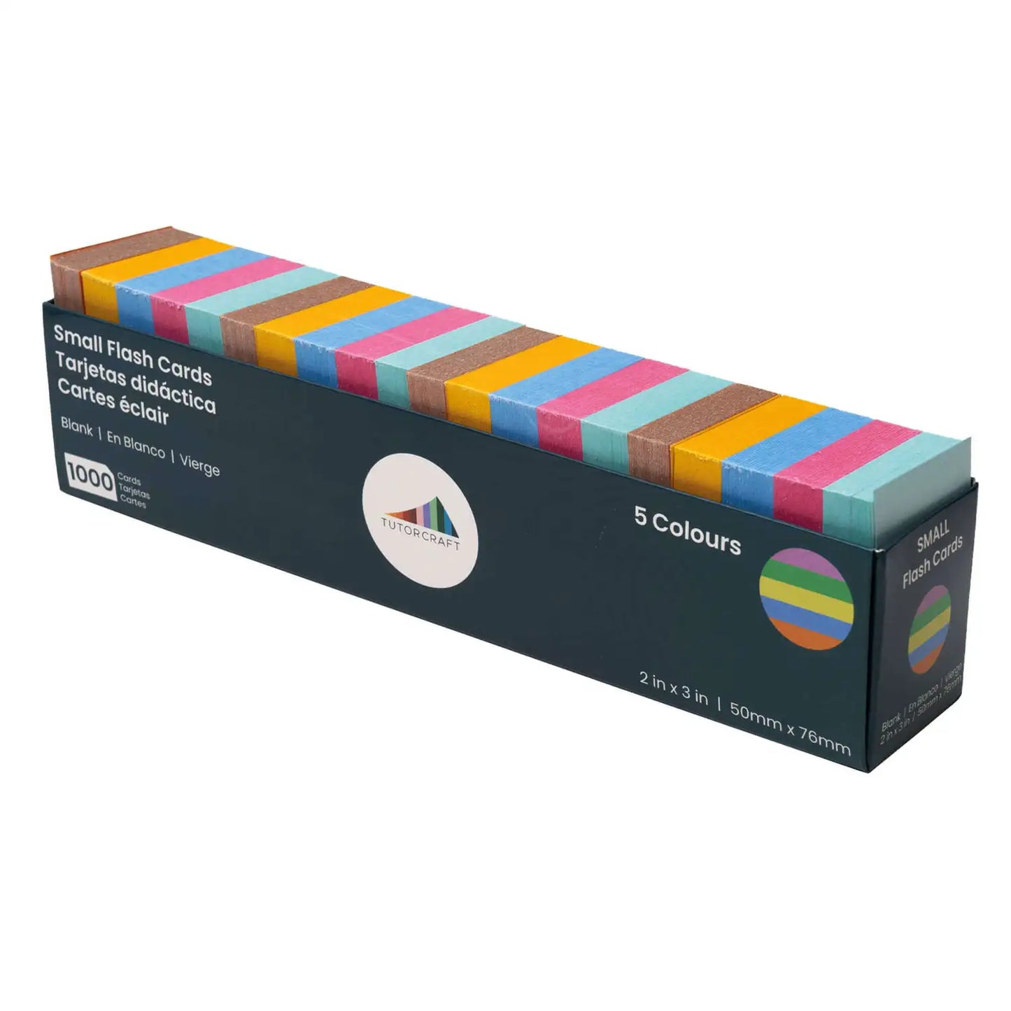 Assorted Colour Blank Flash Cards Small 1000 Pack