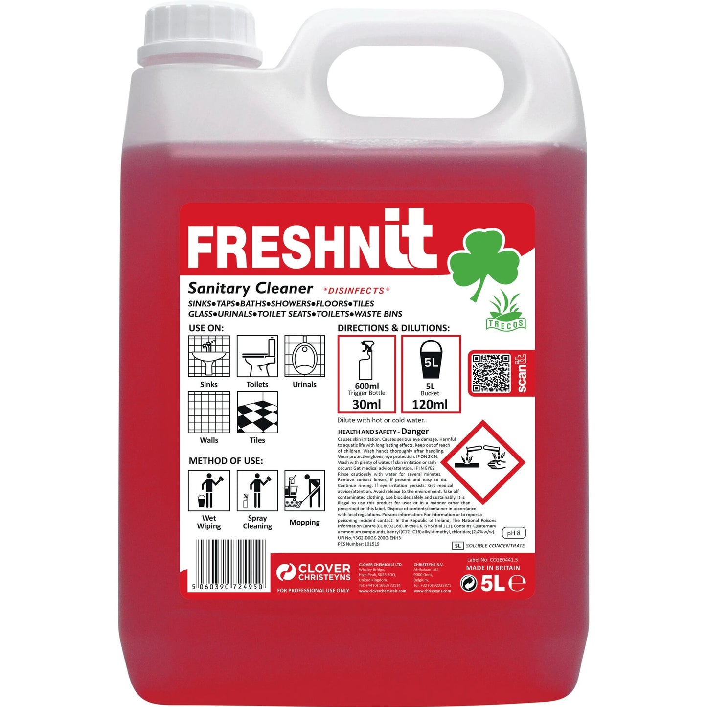 Christeyns FreshnIT Washroom Cleaner 5 Litre
