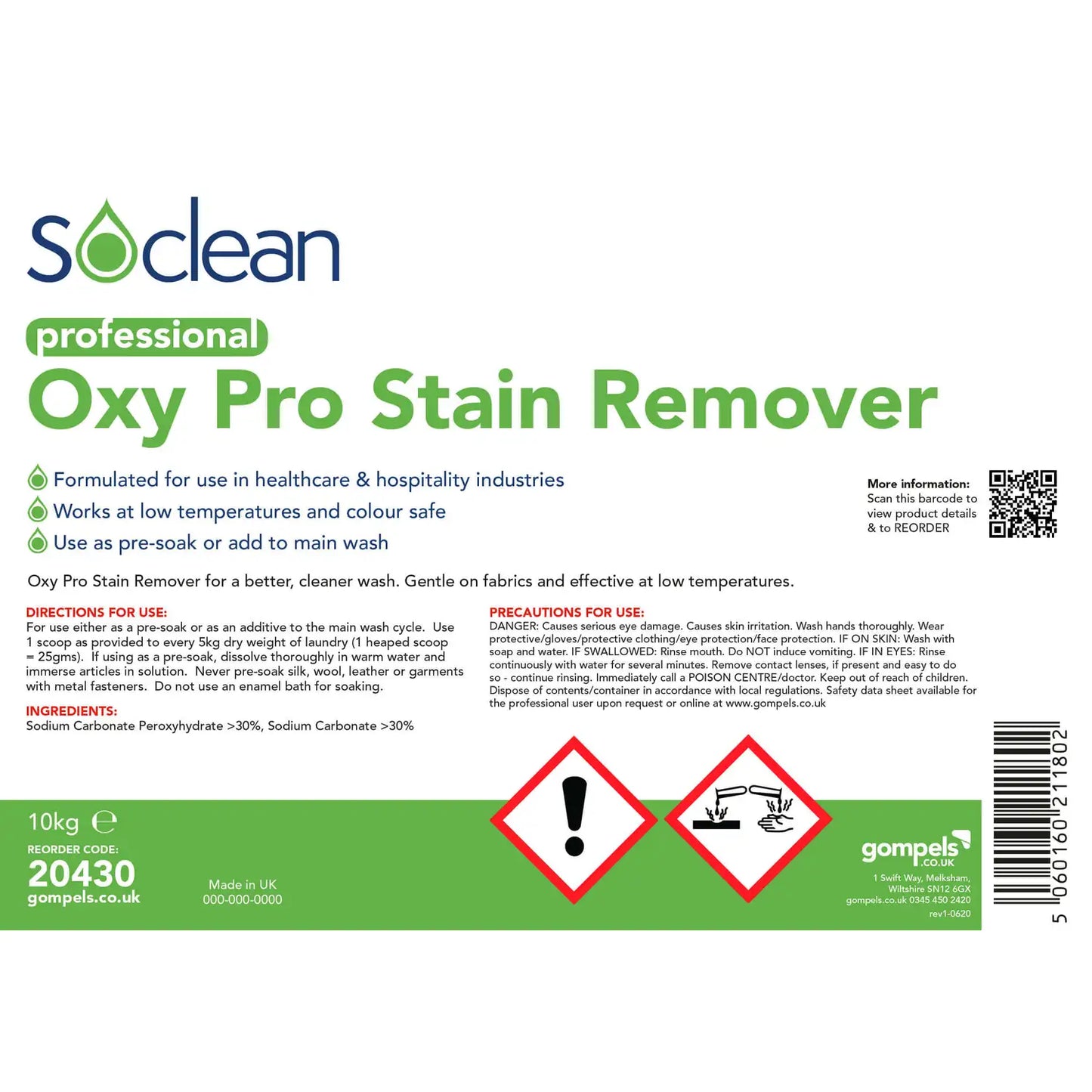 Soclean Oxy Stain Remover 10kg