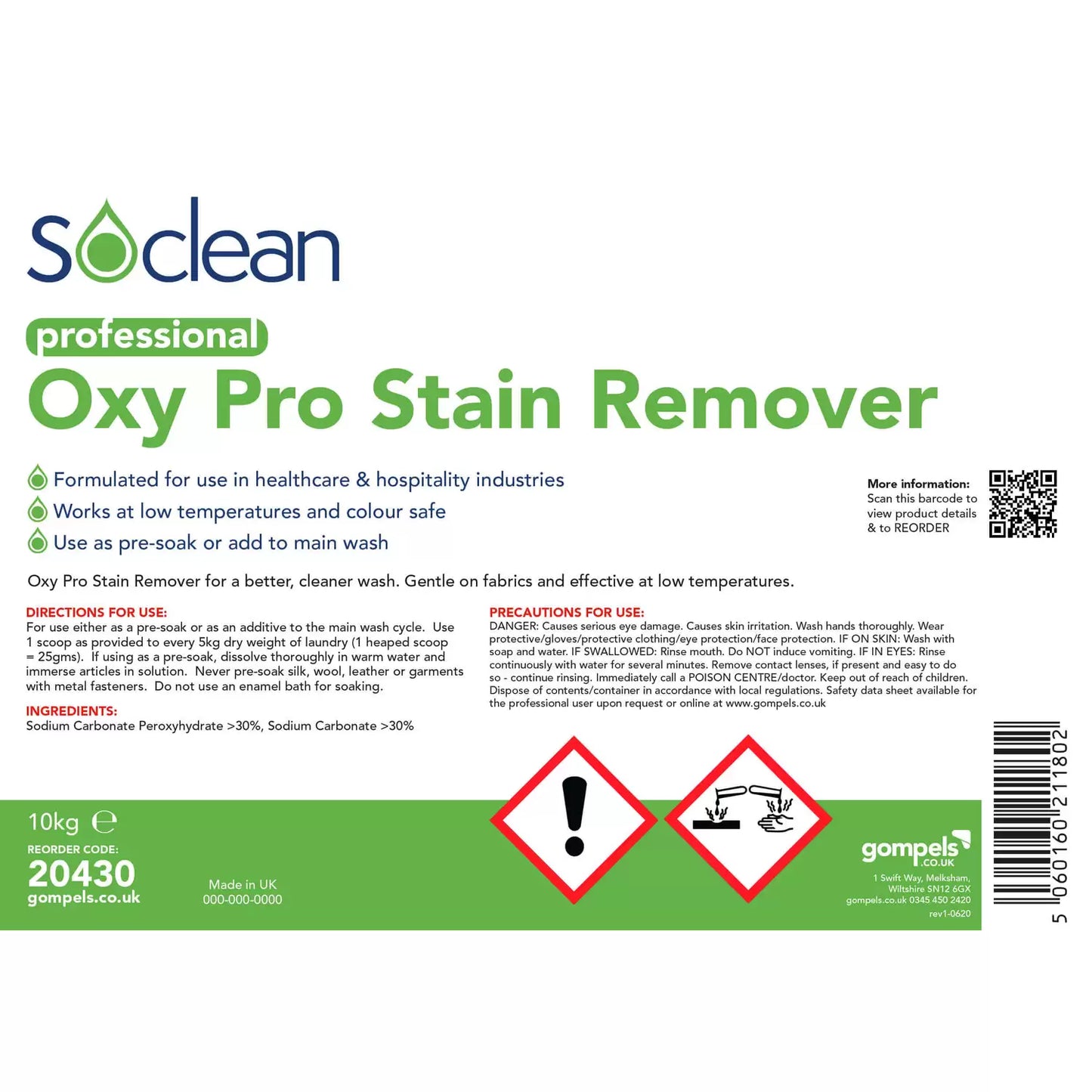 Soclean Oxy Stain Remover 10kg