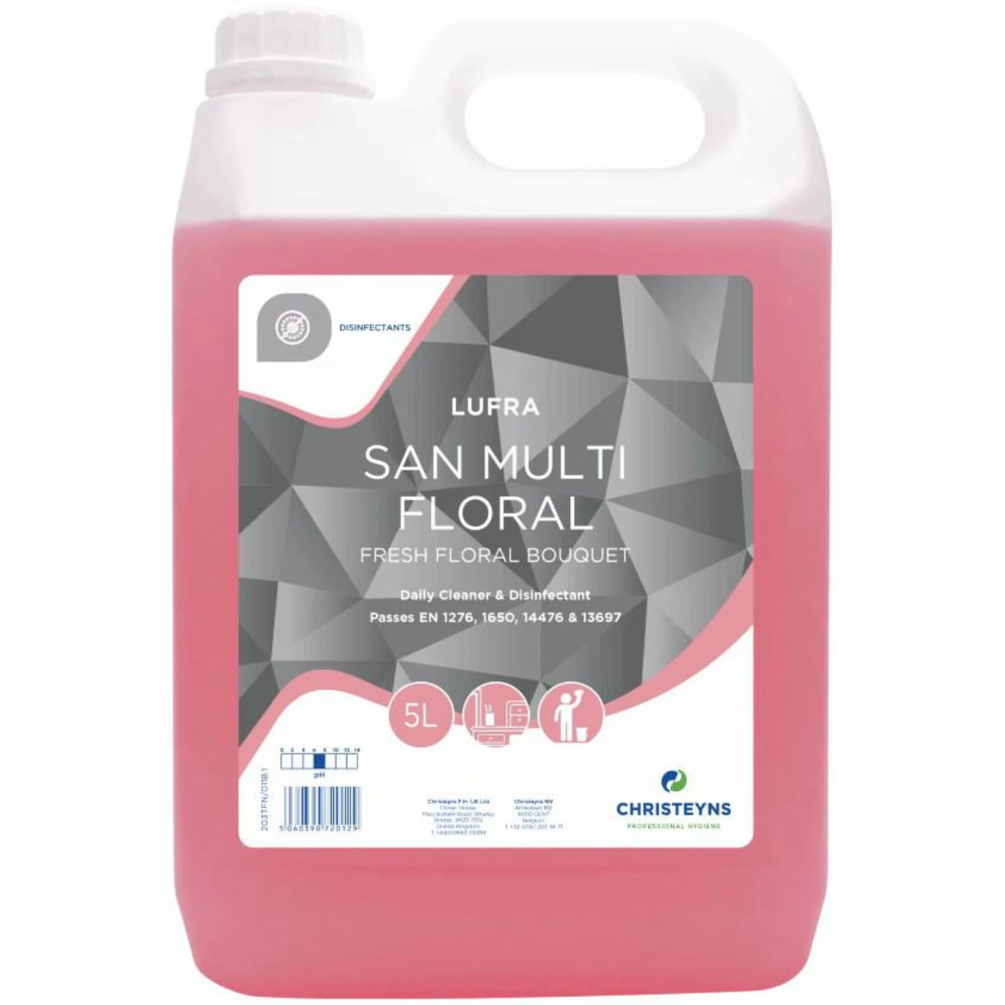 Christeyns Lufra San Floral Daily Cleaner and Disinfectant 5L x 2