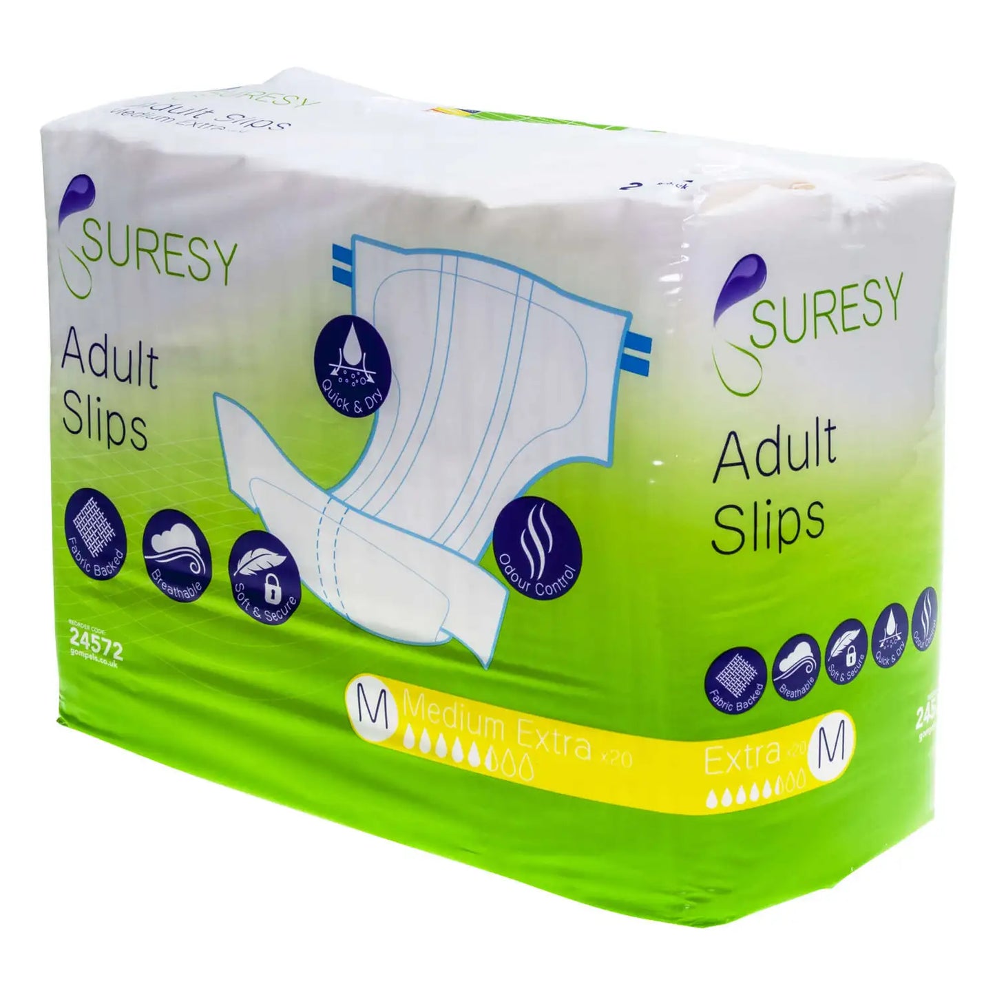Suresy Slip Adult Nappies Medium Extra 20 Pack