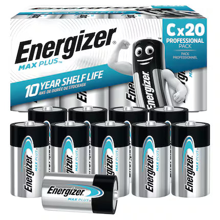 Energizer Alkaline Max Plus C Batteries - 20 Pack