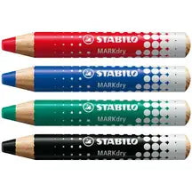 Stabilo Drywipe Whiteboard Markers 4 Pack