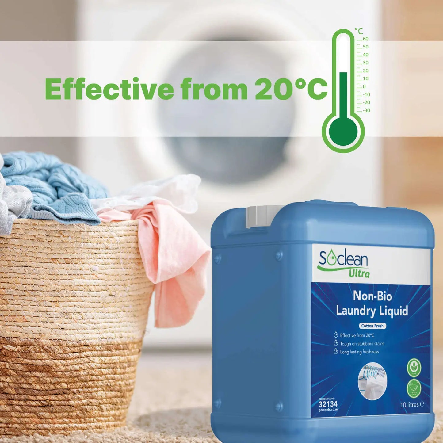 Soclean Ultra Non Bio Laundry Liquid 10 Litre