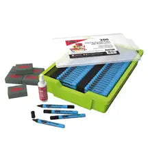 Classtray Black Drywipe Pens Fine Tip With Erasers and Cleaner