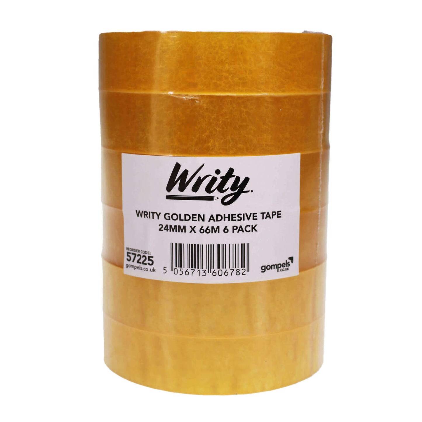 Writy Golden Adhesive Tape 24mm x 66m 6 Pack