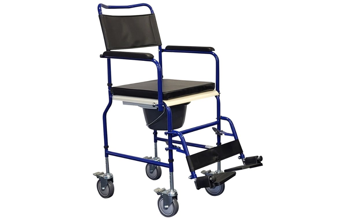 Alerta Adjustable Height Commode & Transfer Chair 4 Braked Castors