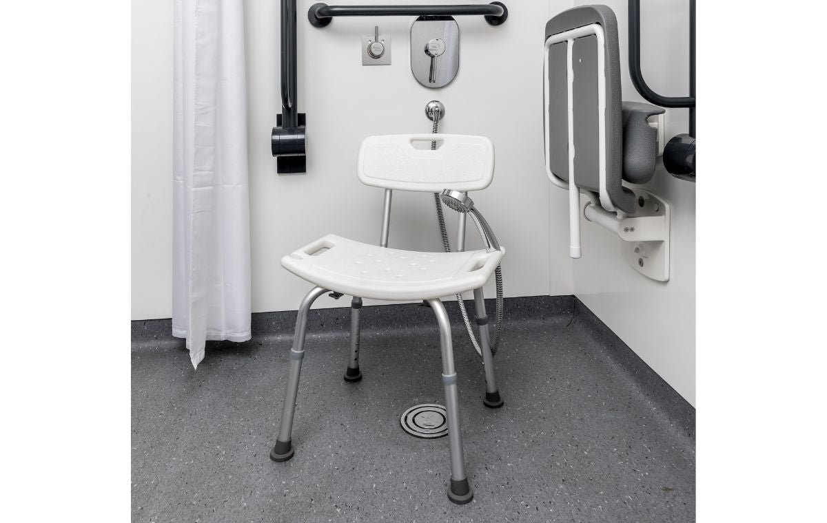 Alerta Aluminium Shower Stool with Back