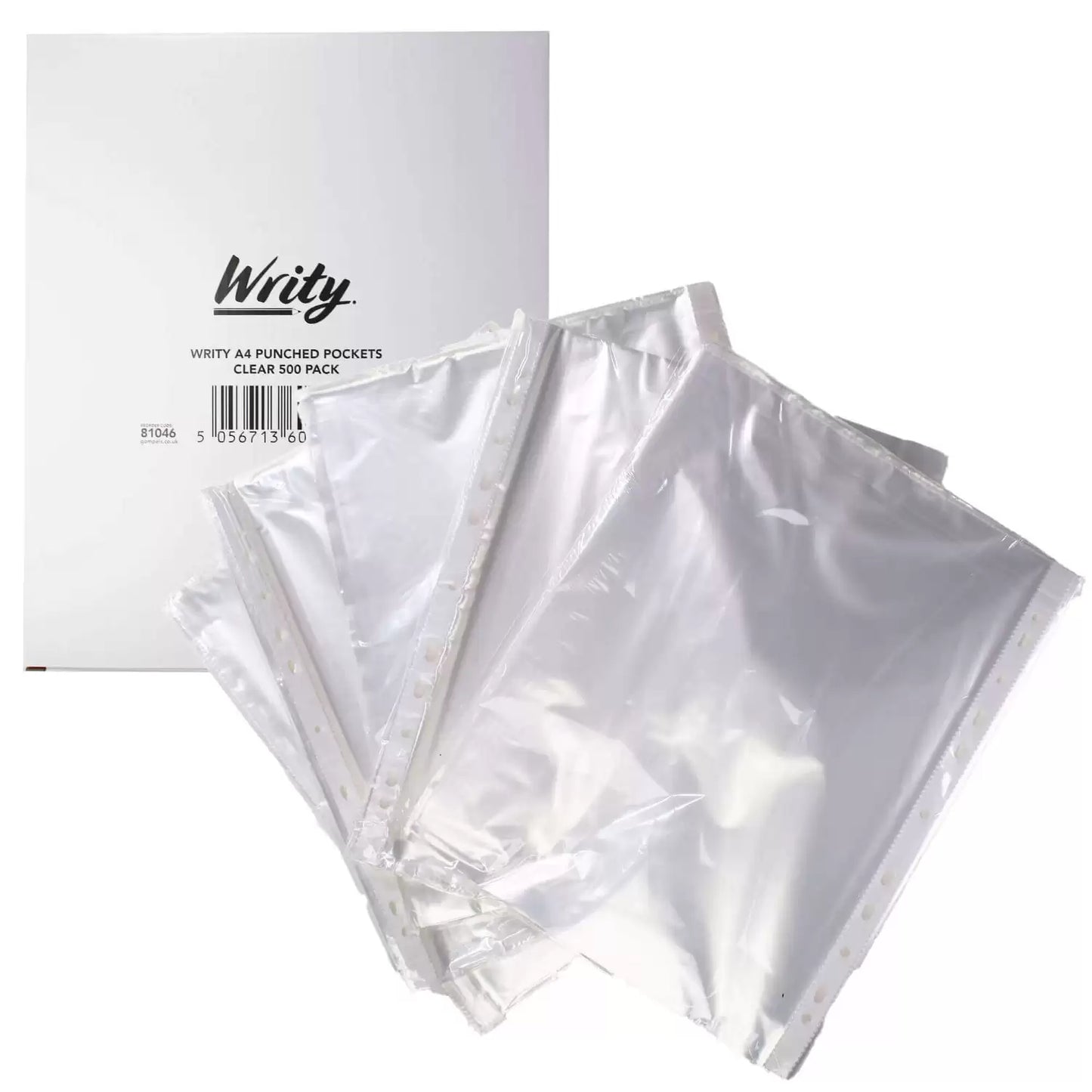 Writy A4 Punched Pockets Clear 500 Pack