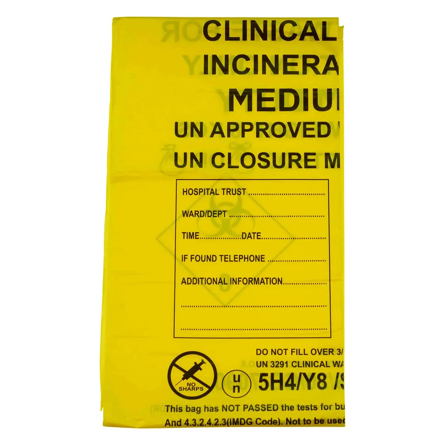 Clinical Waste Sacks Yellow Medium Duty 200 Pack
