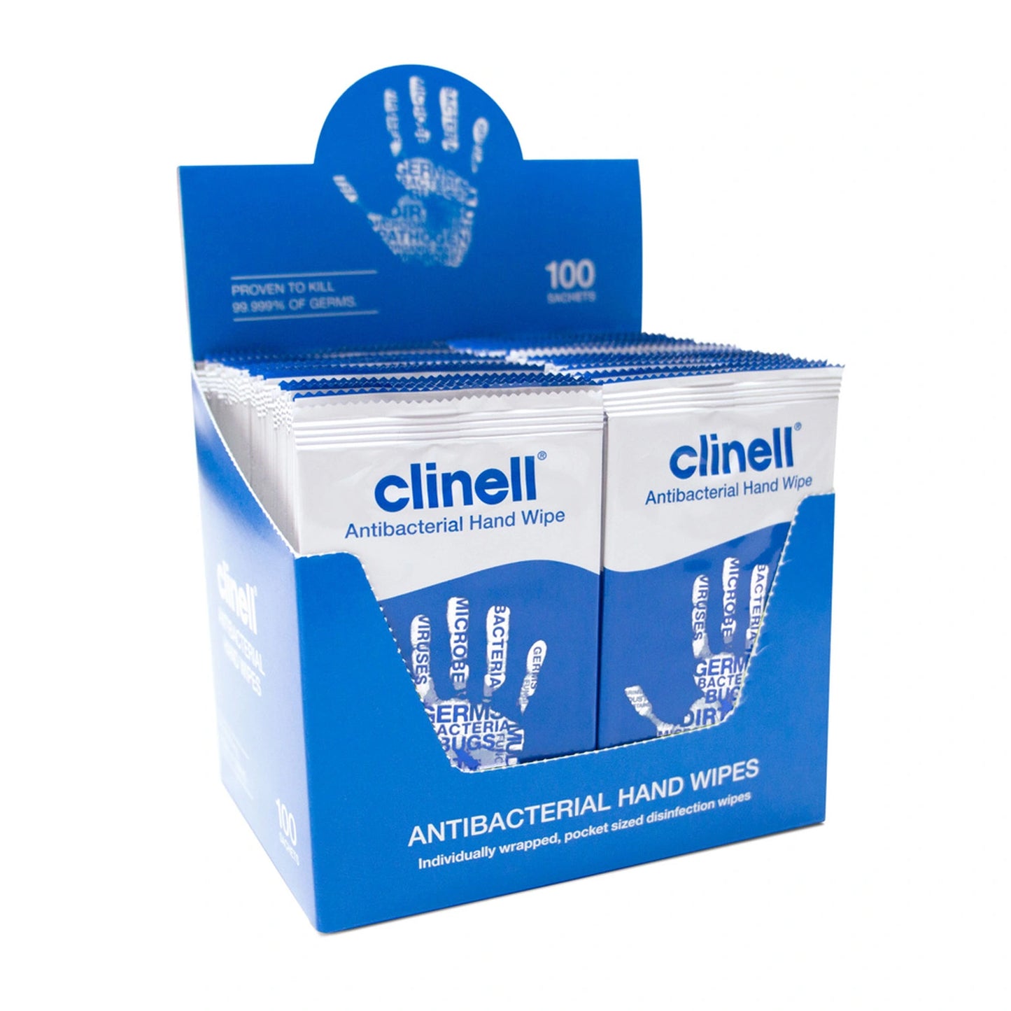 Clinell Antibacterial Hand Wipes Box 100