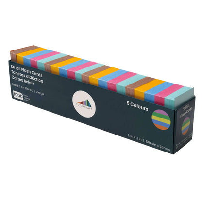 Assorted Colour Blank Flash Cards Small 1000 Pack