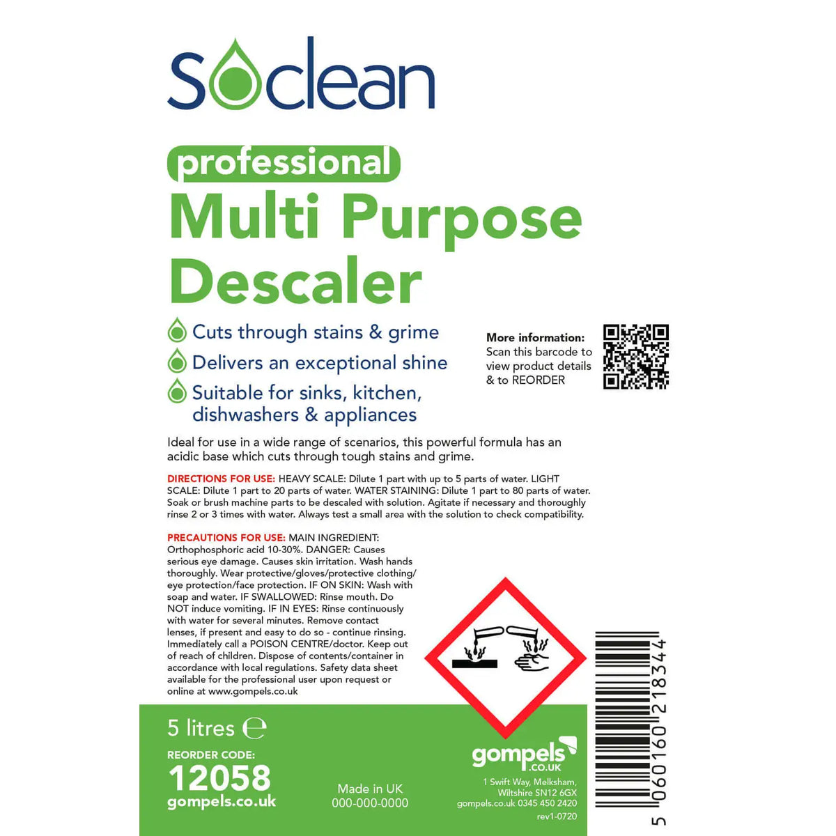 Soclean Multi Purpose Descaler 5 Litre 2 Pack