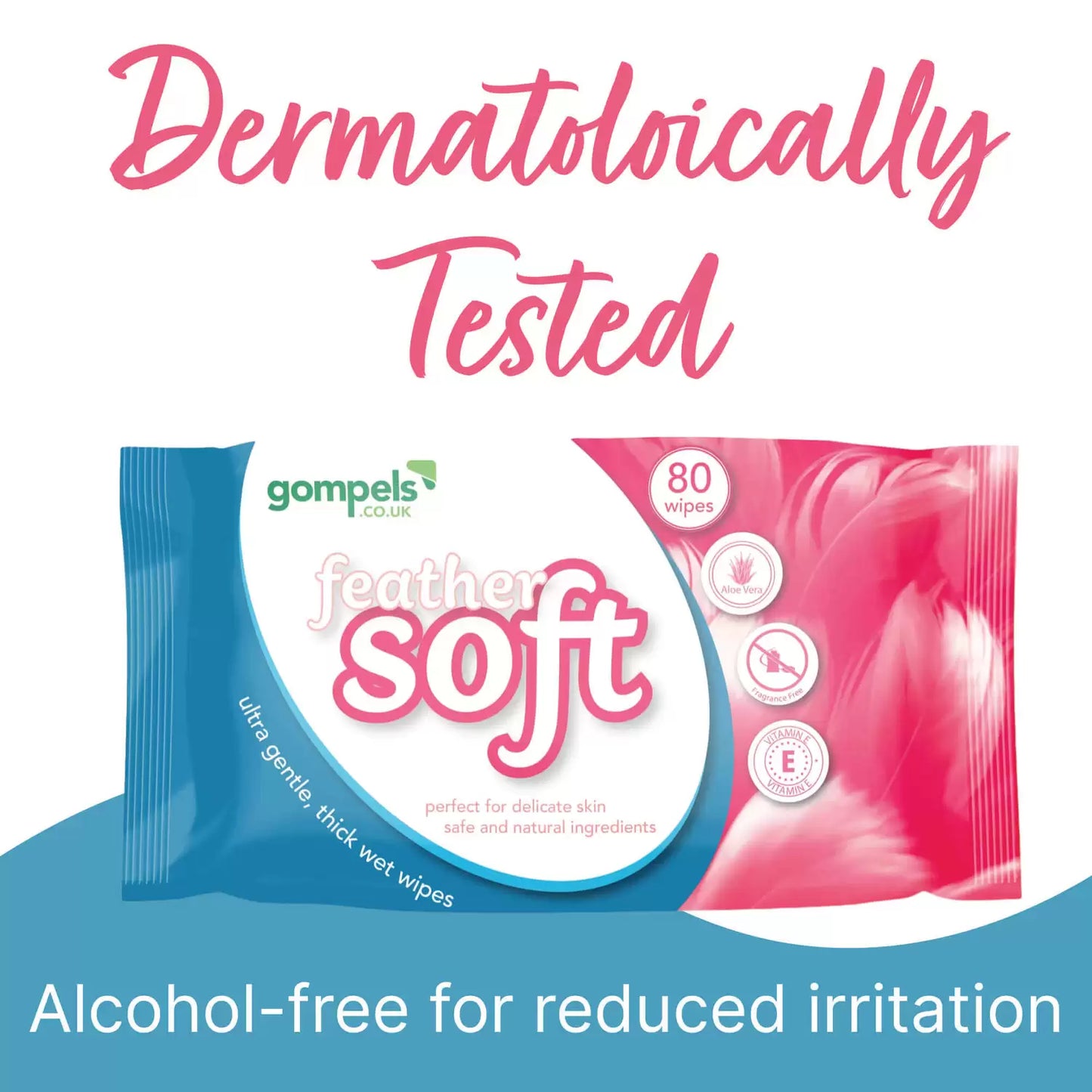Feather Soft Wet Wipes 80 Pack