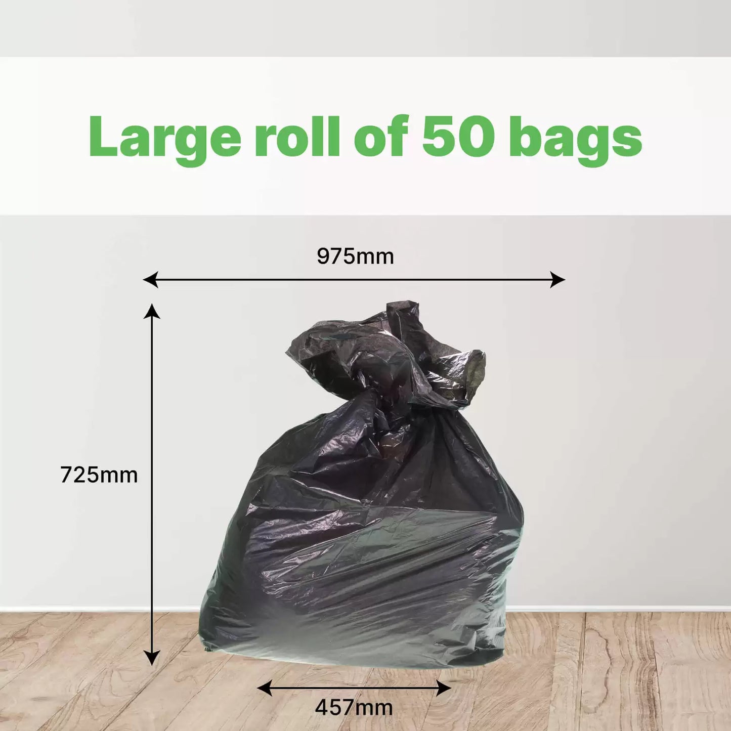 Soclean Black Bin Bags On A Roll Medium Strength 50 Pack