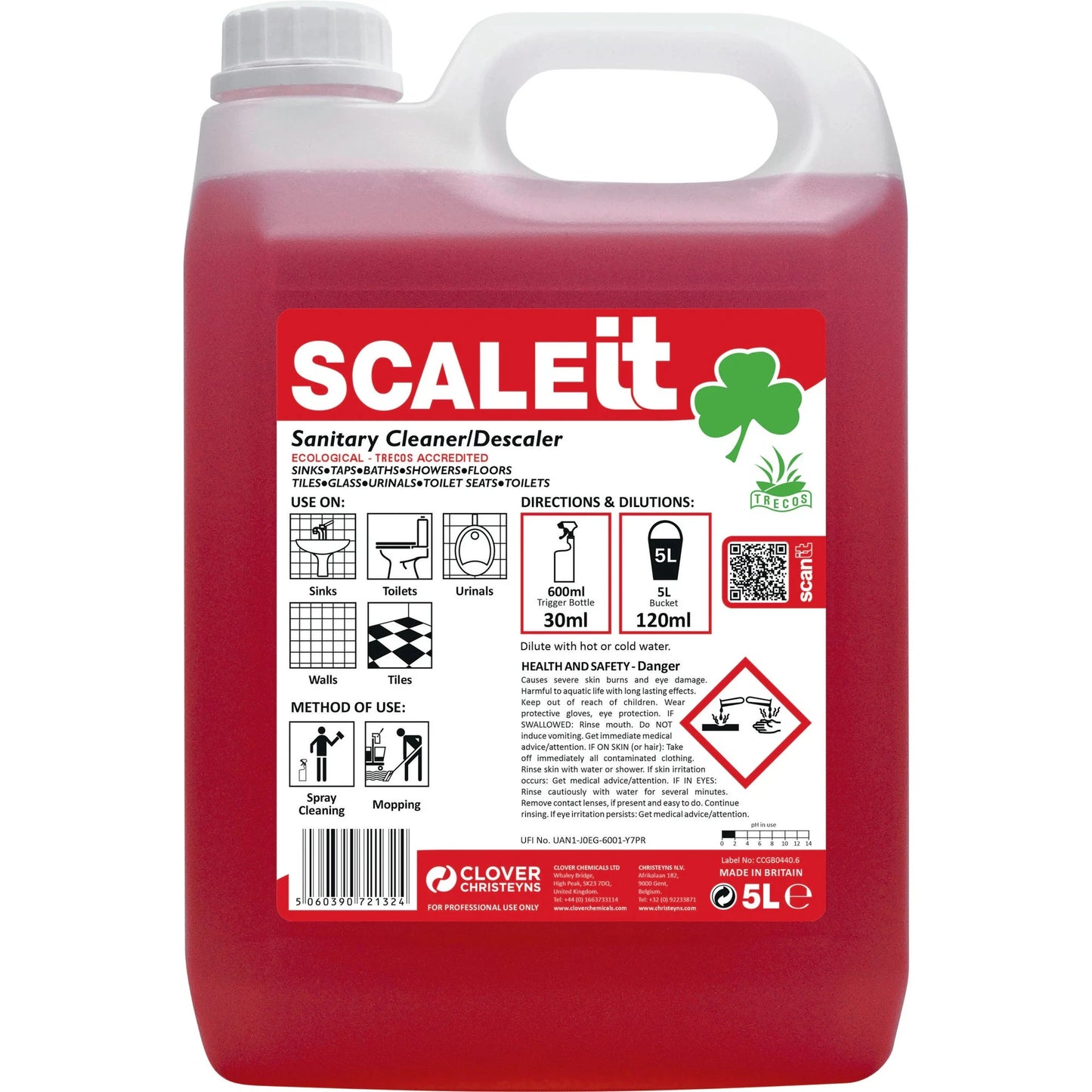 Christeyns ScaleIT Toilet Cleaner & Descaler 5 Litre