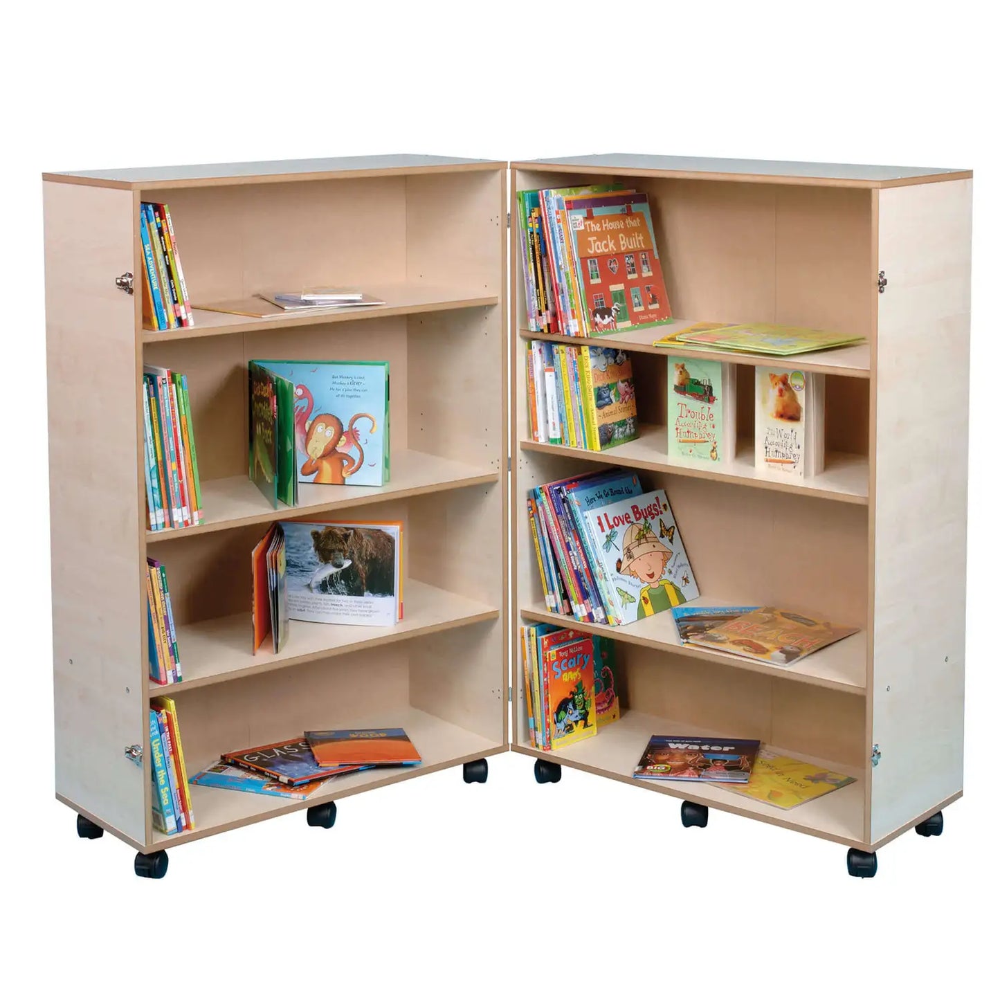 Hinged 4 Shelf Bookcase Beech