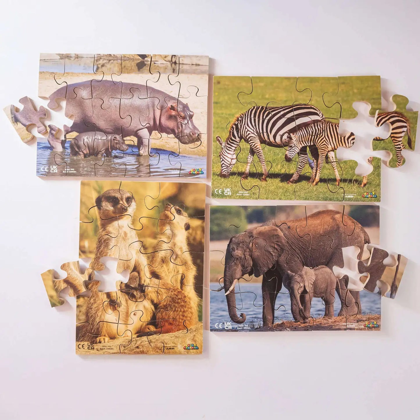Wildlife and Their Young Puzzle 18 Piece 8 Pack