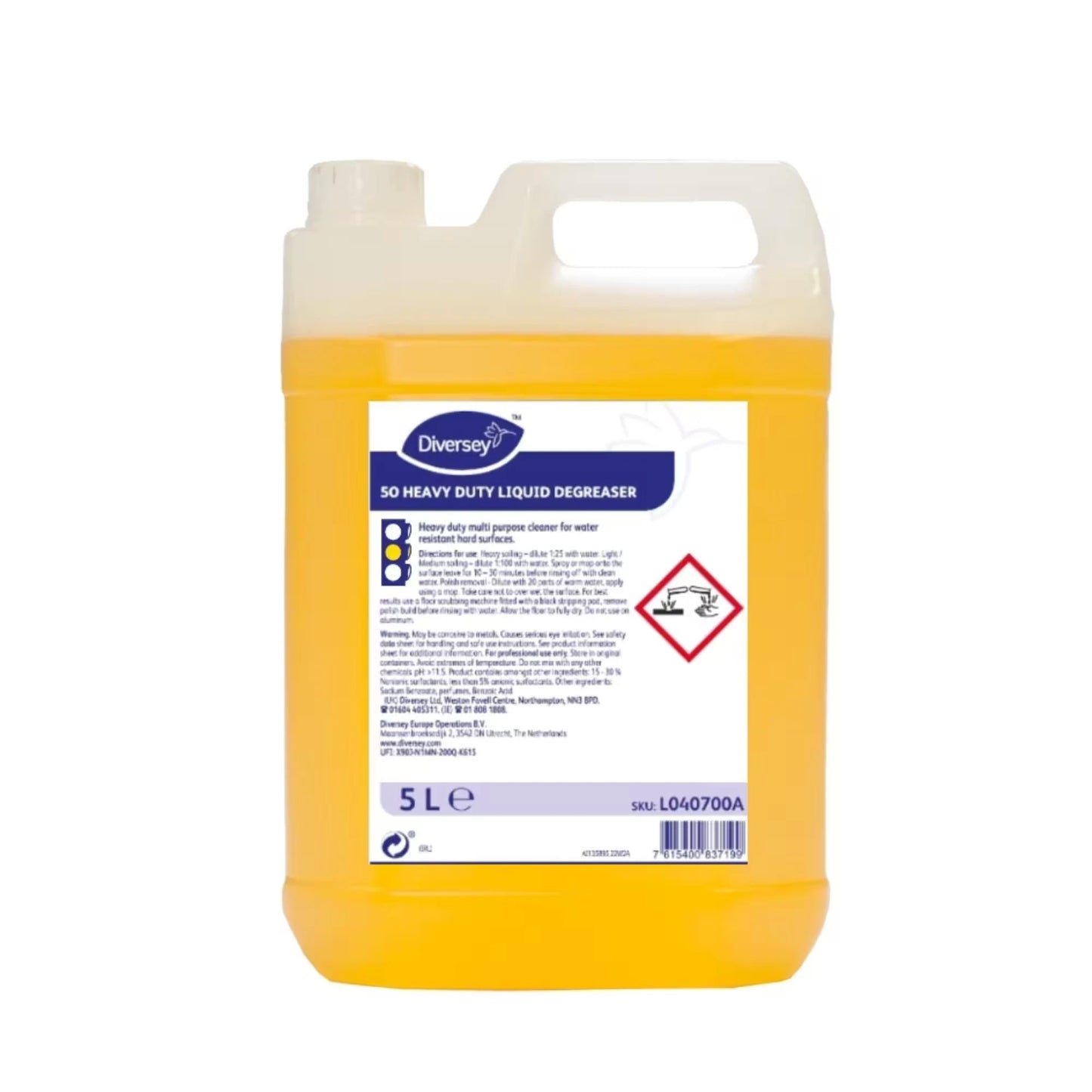 Diversey 5O Heavy Duty Liquid Degreaser 5L x 2