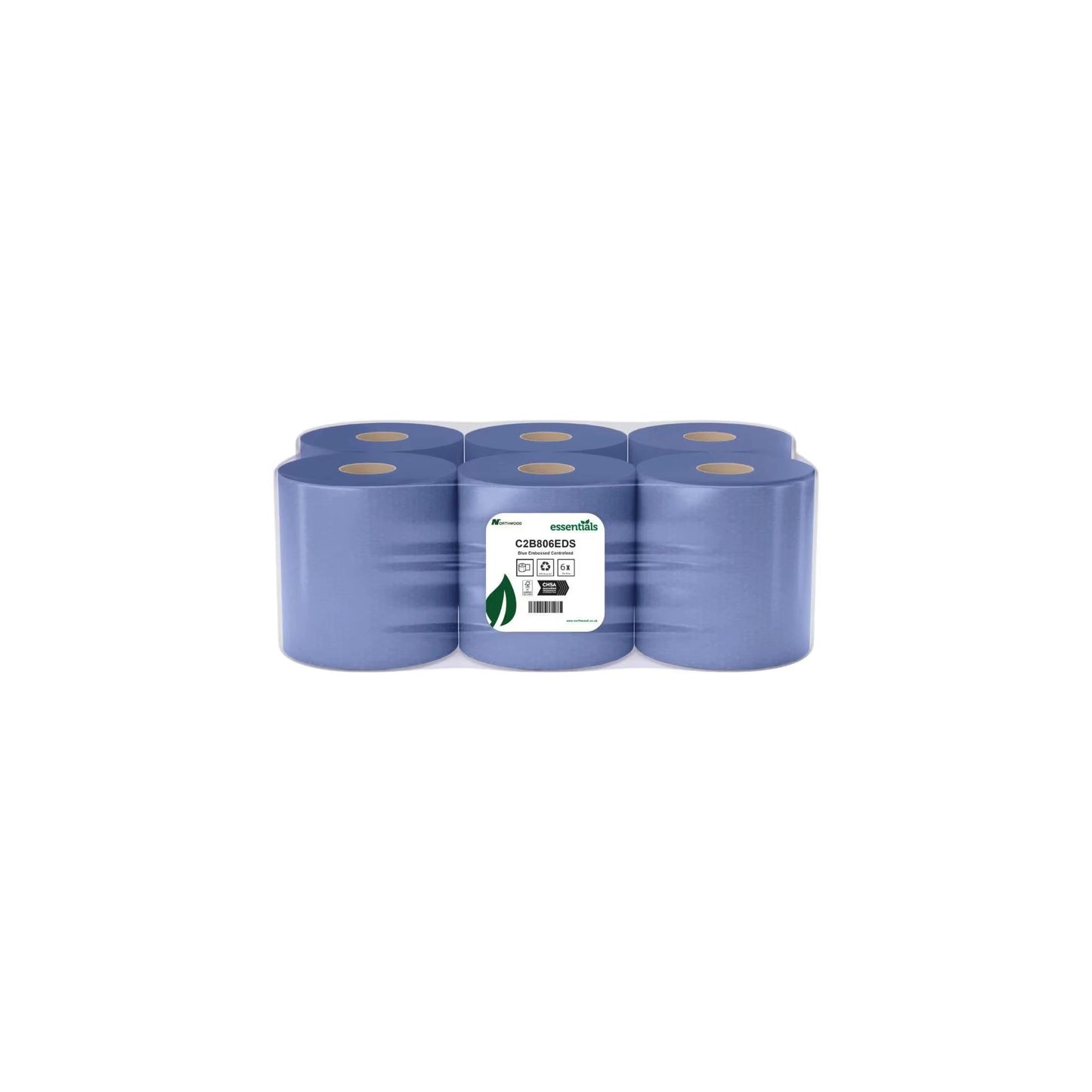 Embossed Centrefeed Roll 80m Blue - Pack of 6