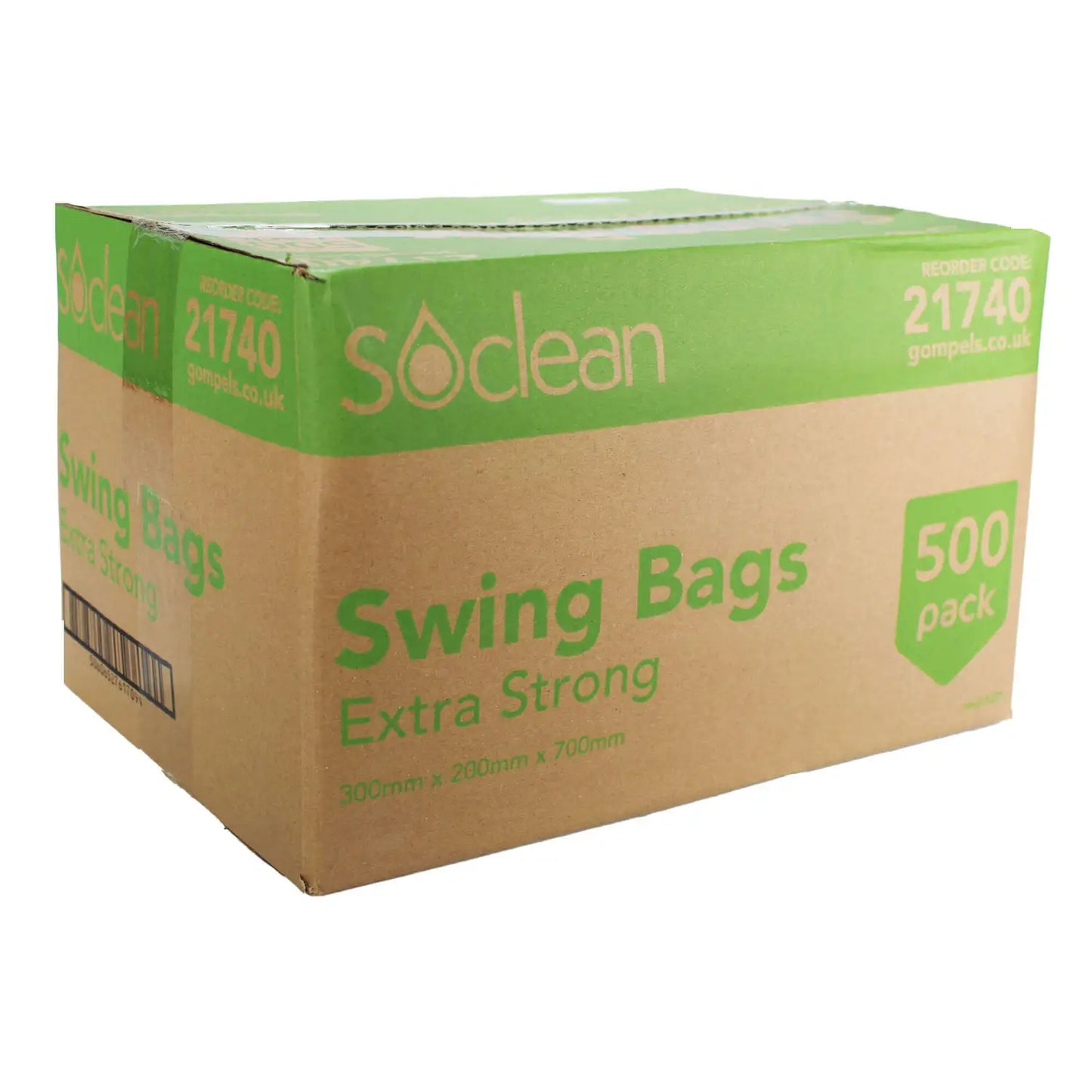 Soclean Swing Bin Liners Extra Strong 500 Pack