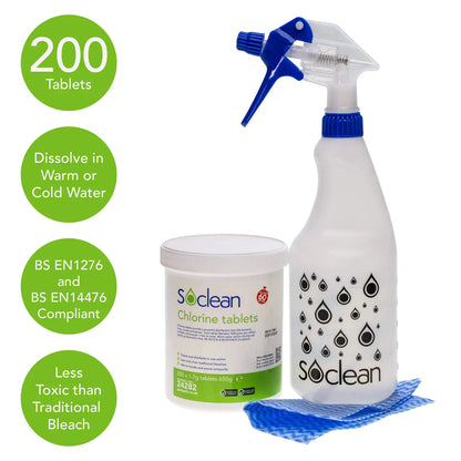 Soclean Chlorine Tablets 200 Pack