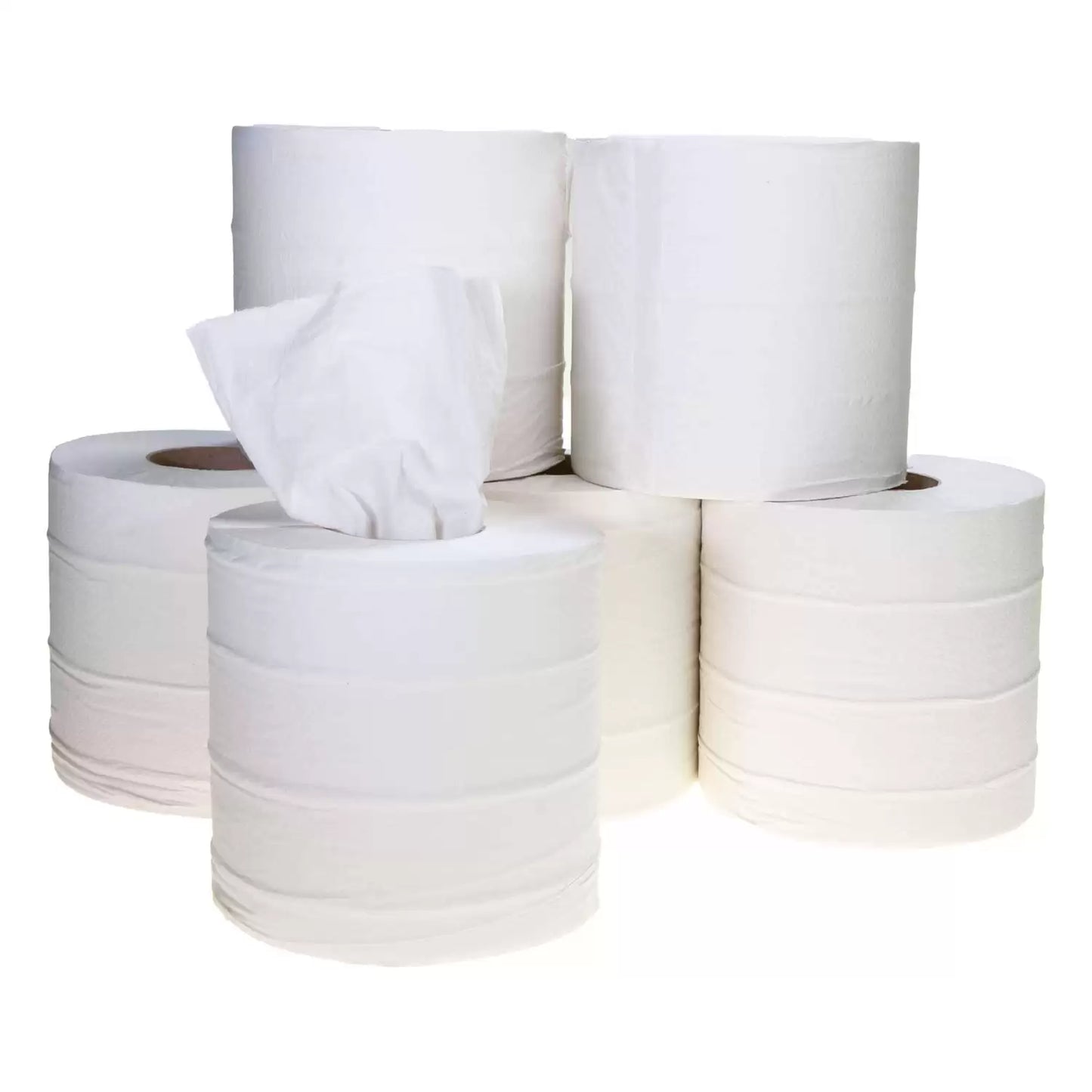 Soclean Centrefeed White Rolls 2ply 120m 6 Pack