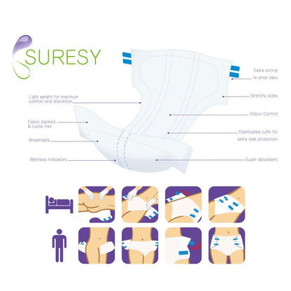 Suresy Slip Adult Nappies Large Plus 20 Pack