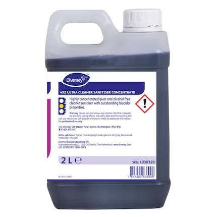 Diversey 4XZ Ultra Cleaner Sanitiser Concentrated 2L