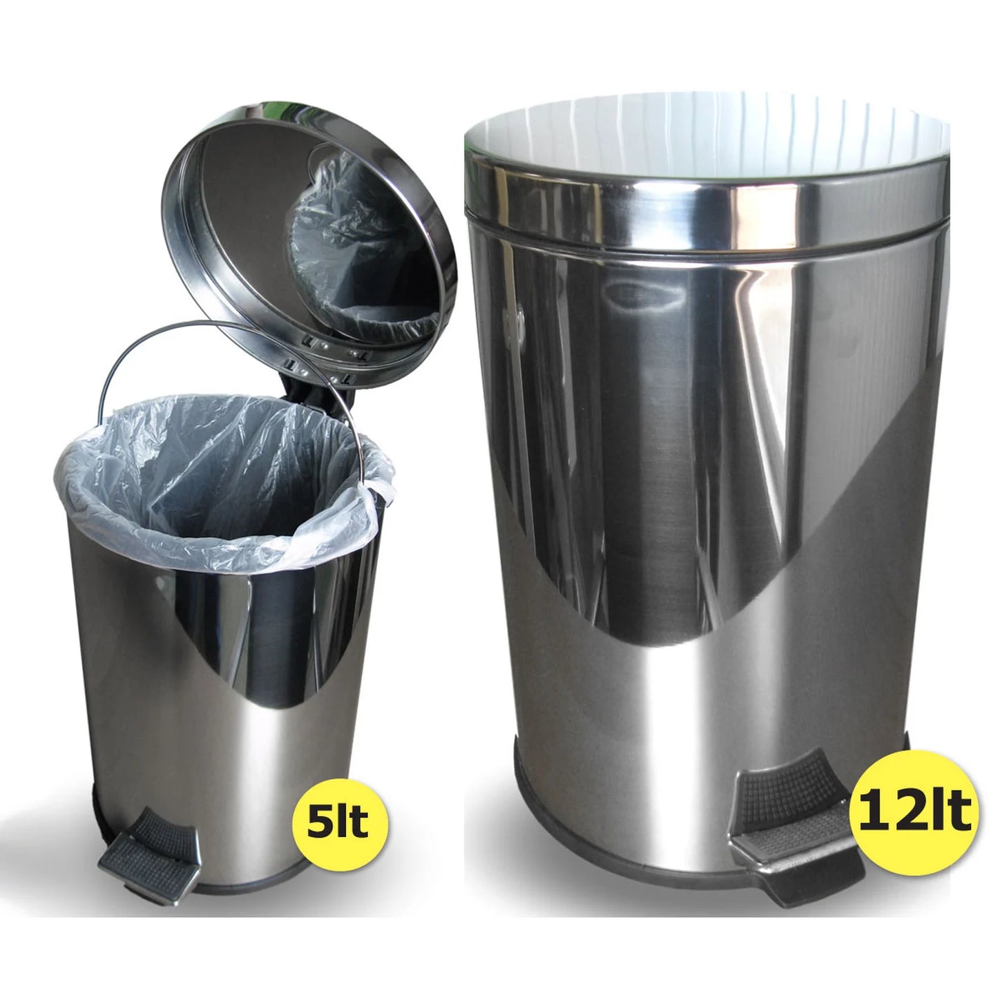 Soclean Pedal Bin Mirrored Stainless Steel 5l