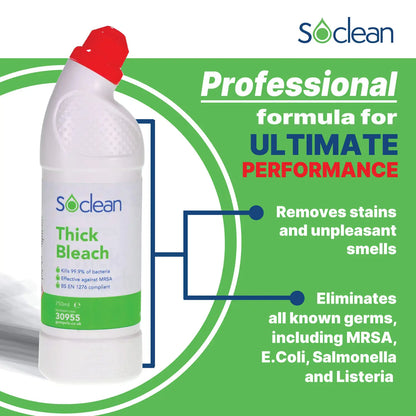 Soclean Thick Bleach 750ml 8 Pack