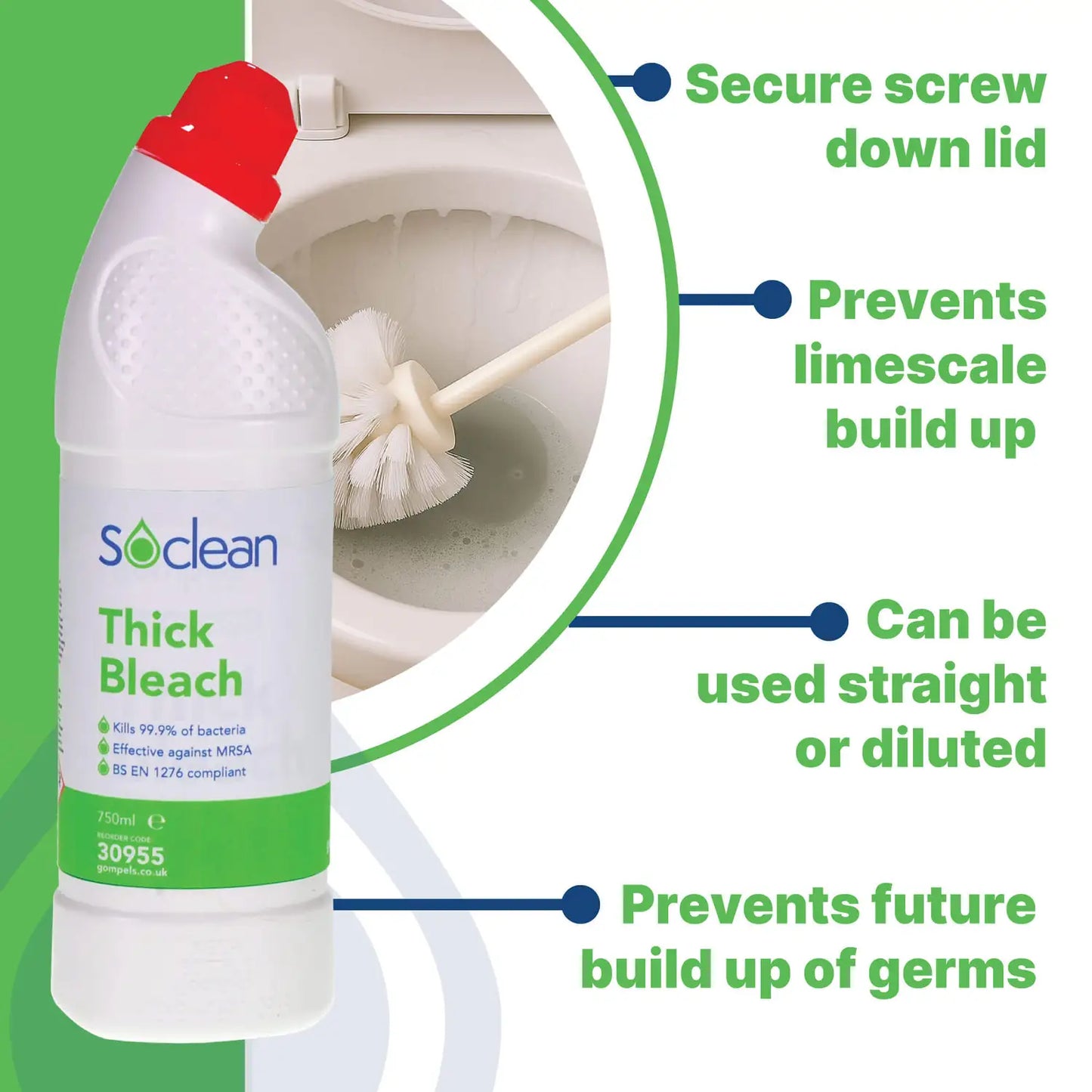 Soclean Thick Bleach 750ml 8 Pack