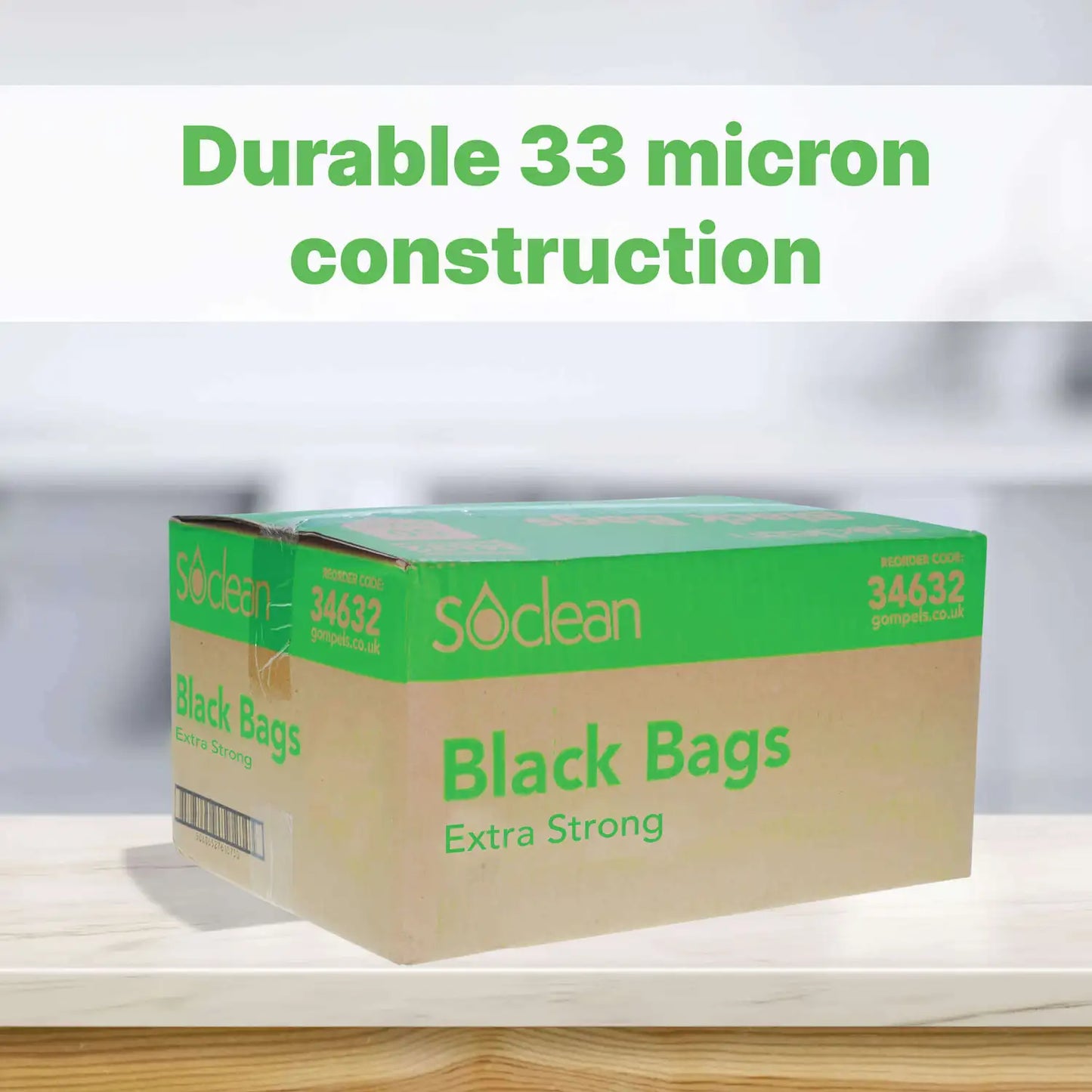 Soclean Black Bin Bags Extra Strong 200 Pack
