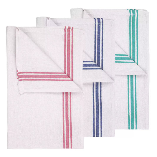 Catering Tea Towel Assorted Stripe 45cm x 74cm 10 Pack