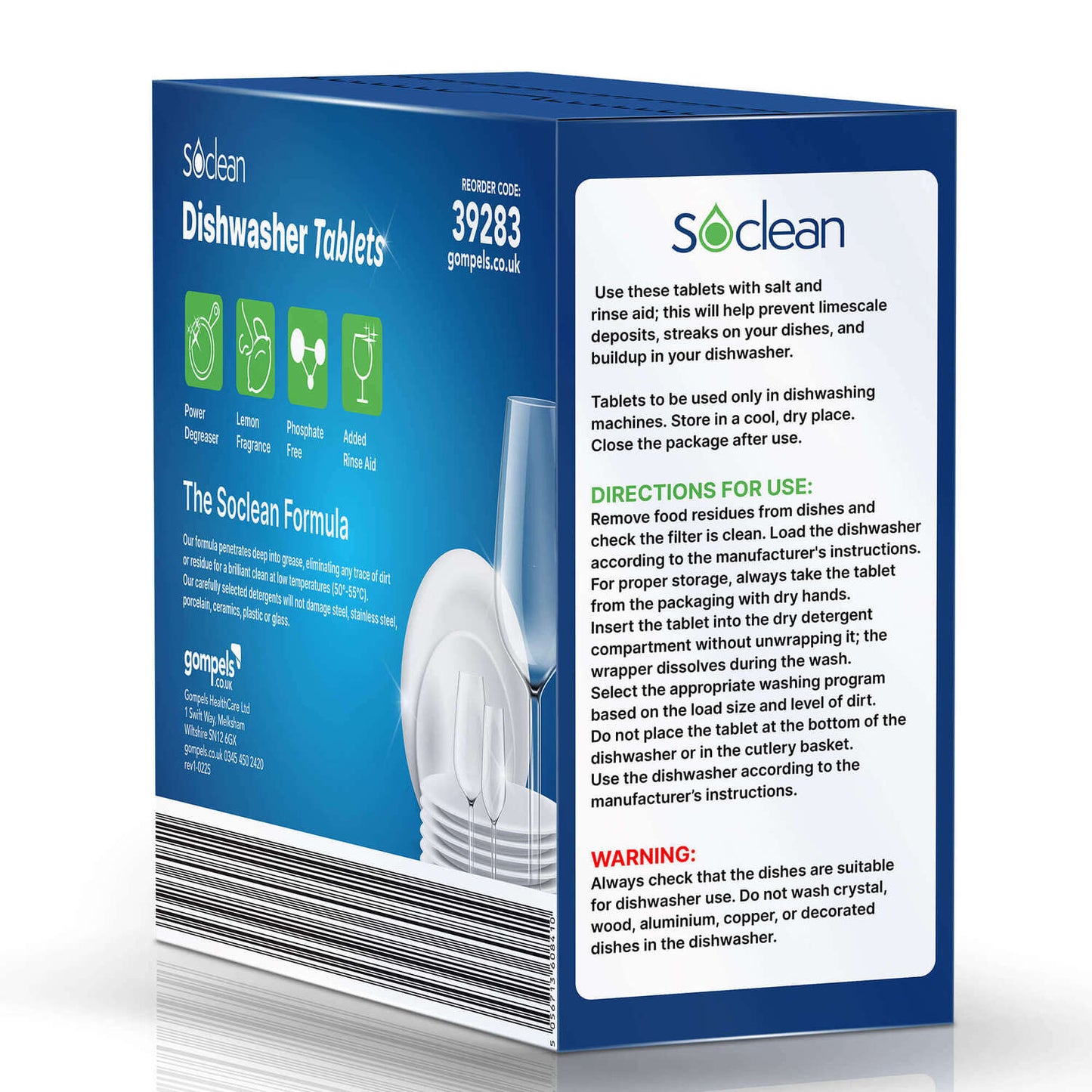 Soclean Dishwasher Tablets Lemon 100 Pack