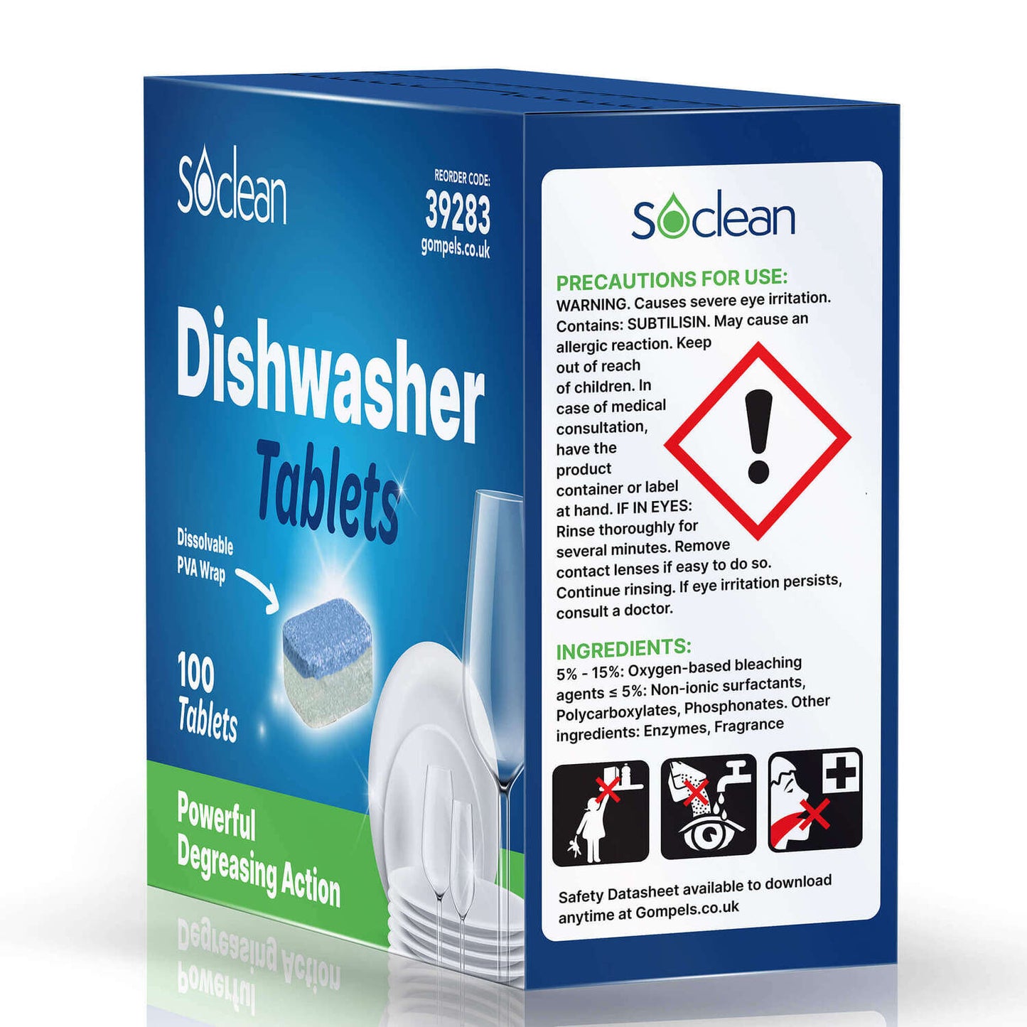 Soclean Dishwasher Tablets Lemon 100 Pack