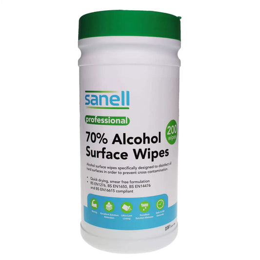 Sanell 70% Alcohol Surface Wipes 200 Pack eco