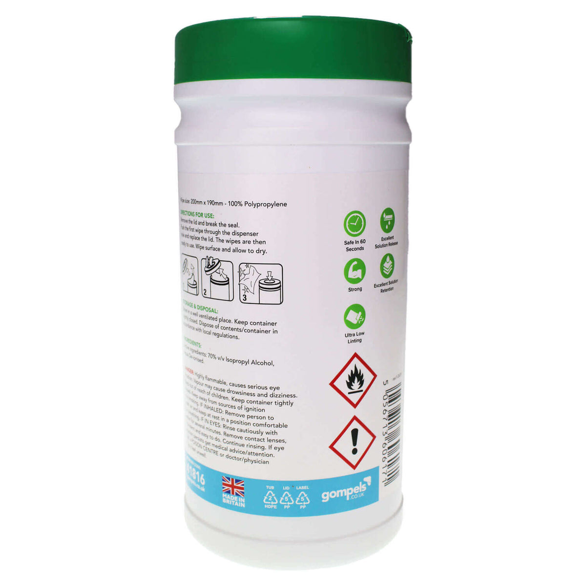 Sanell 70% Alcohol Surface Wipes 200 Pack