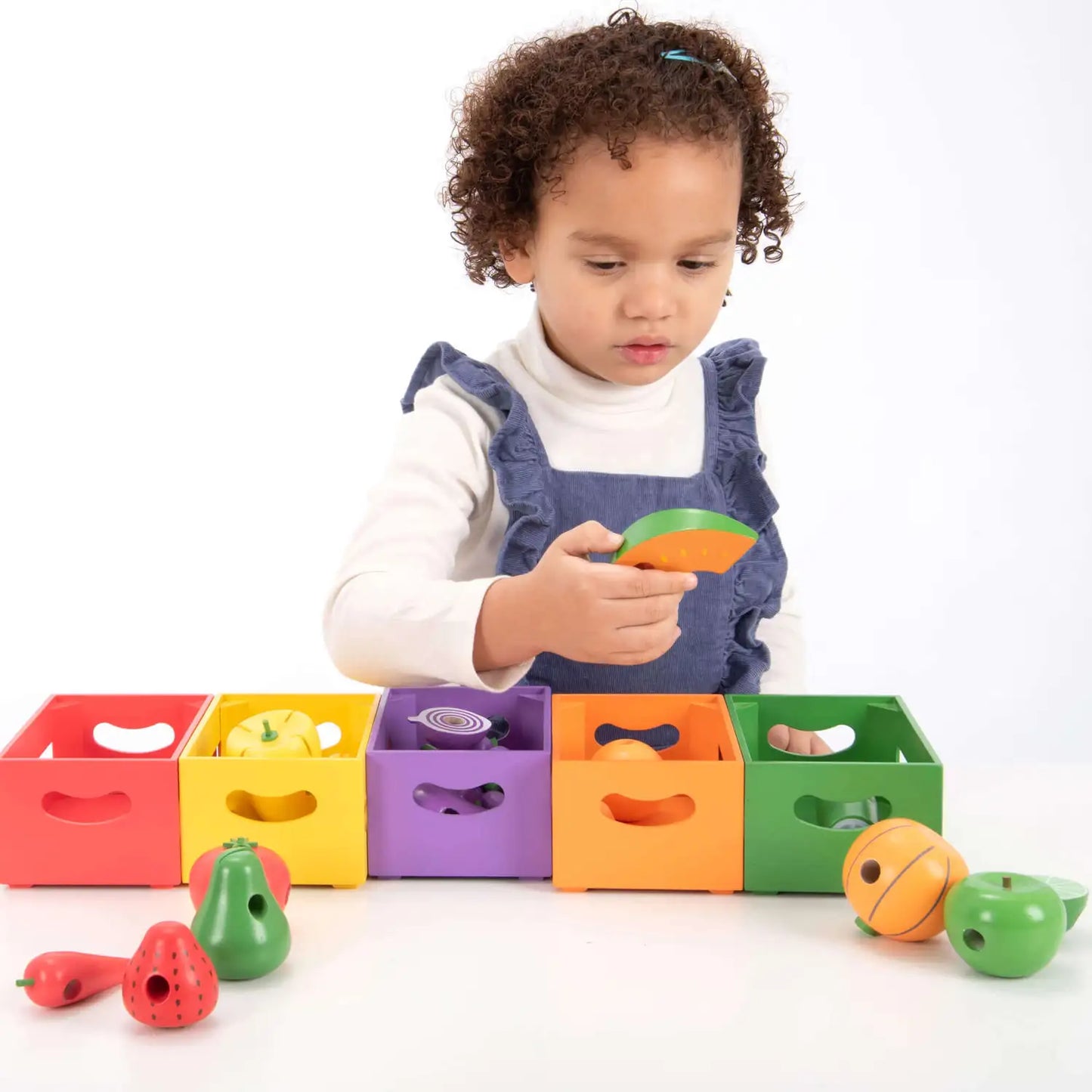 Wooden Sorting Fruit & Vegetable Crates 27 Pack