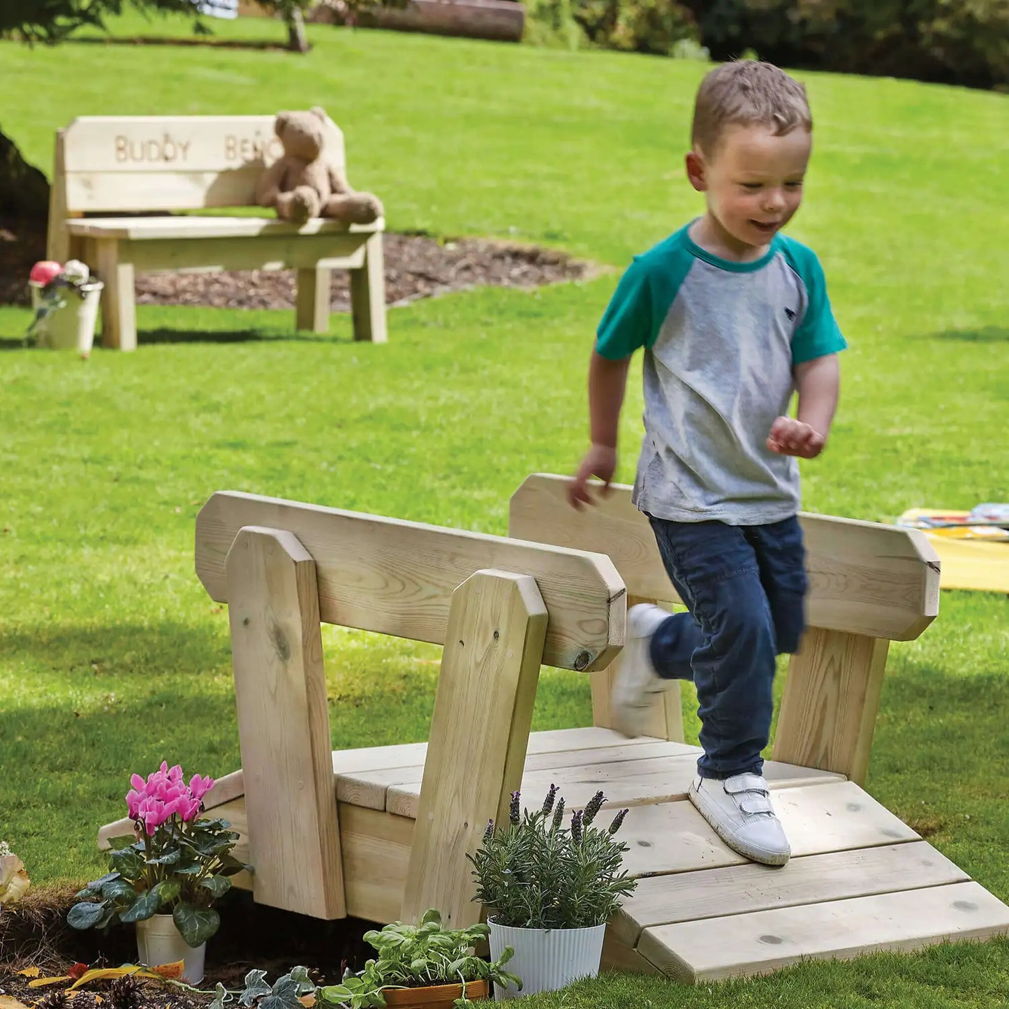 Wooden Outdoor Toddler Bridge (42935) (DR064)