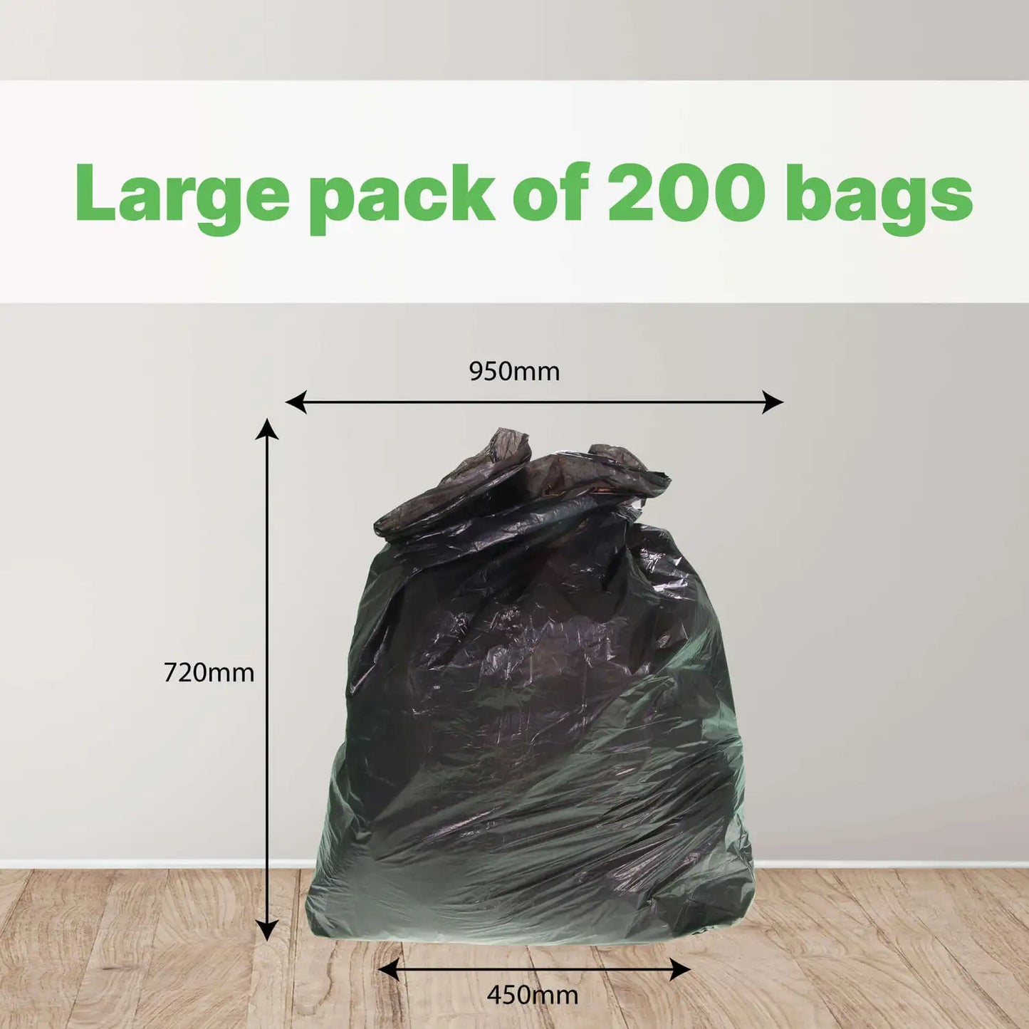 Soclean Black Bin Bags Everyday Strength 200 Pack