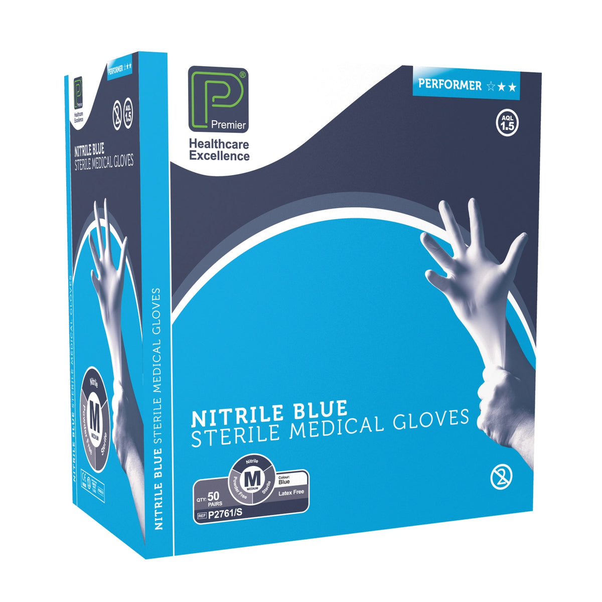 Sterile Powder-Free Nitrile Gloves Medium 50prs