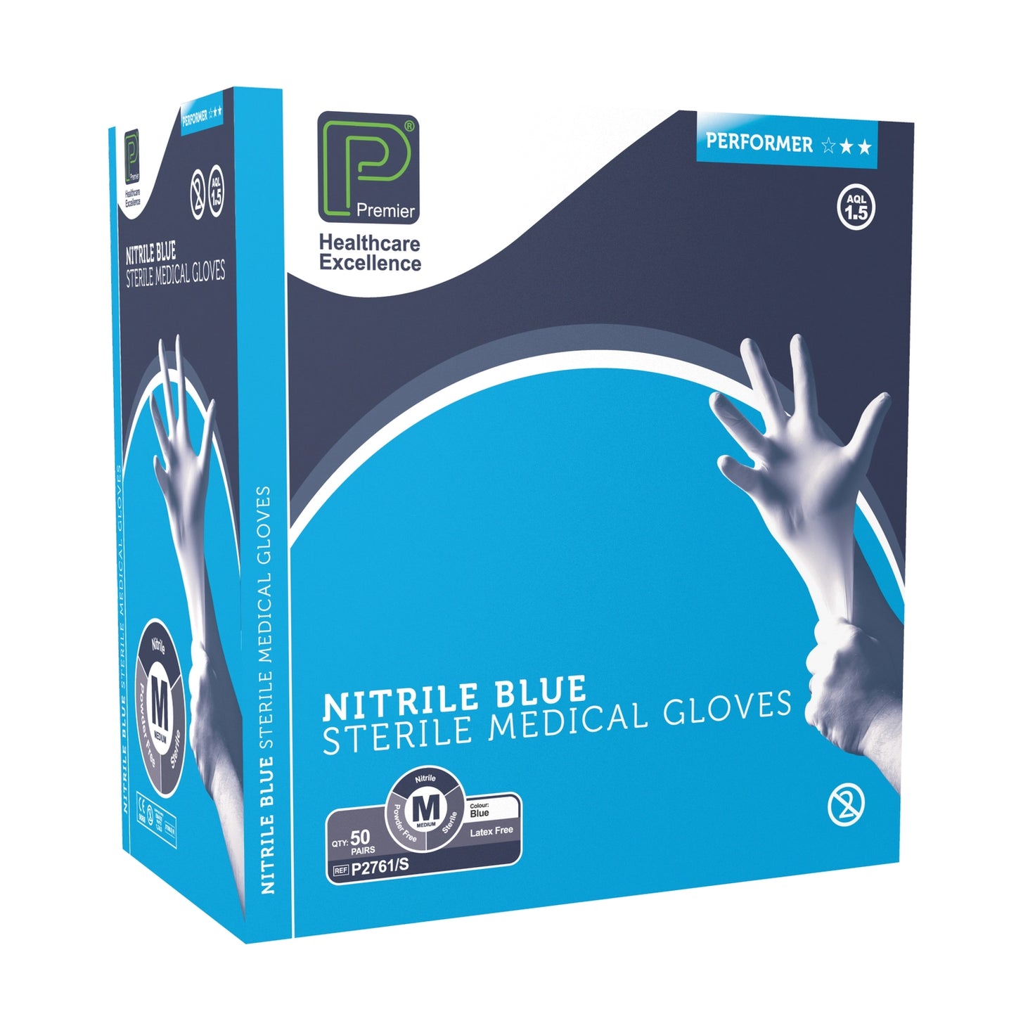 Sterile Powder-Free Nitrile Gloves Medium 50prs