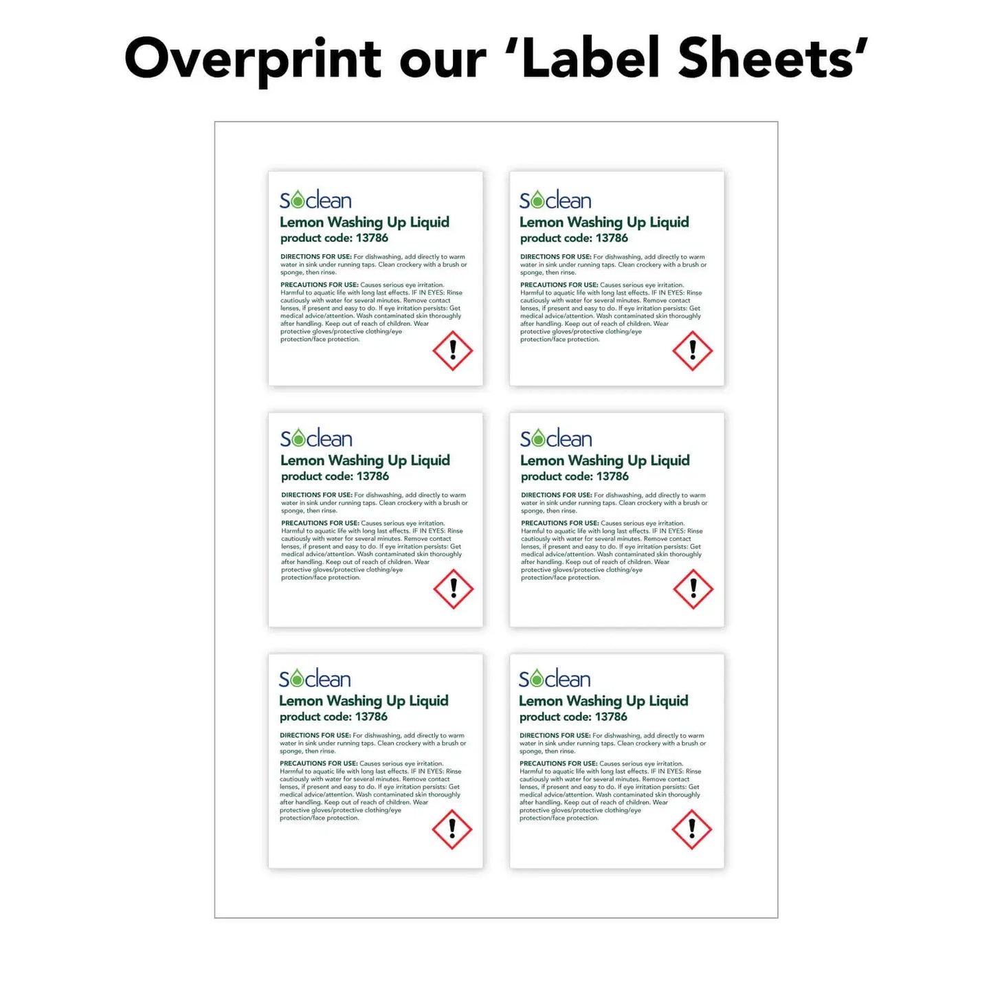 Plain Labels 6 Per Sheet