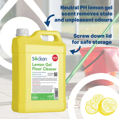 Soclean Lemon Floor Gel 5 Litre 2 Pack