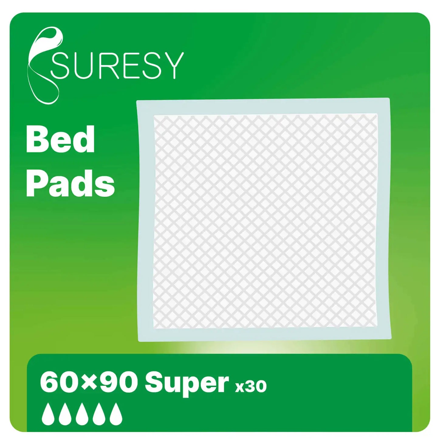 Suresy Bed Pads 60x90 Super 30 Pack