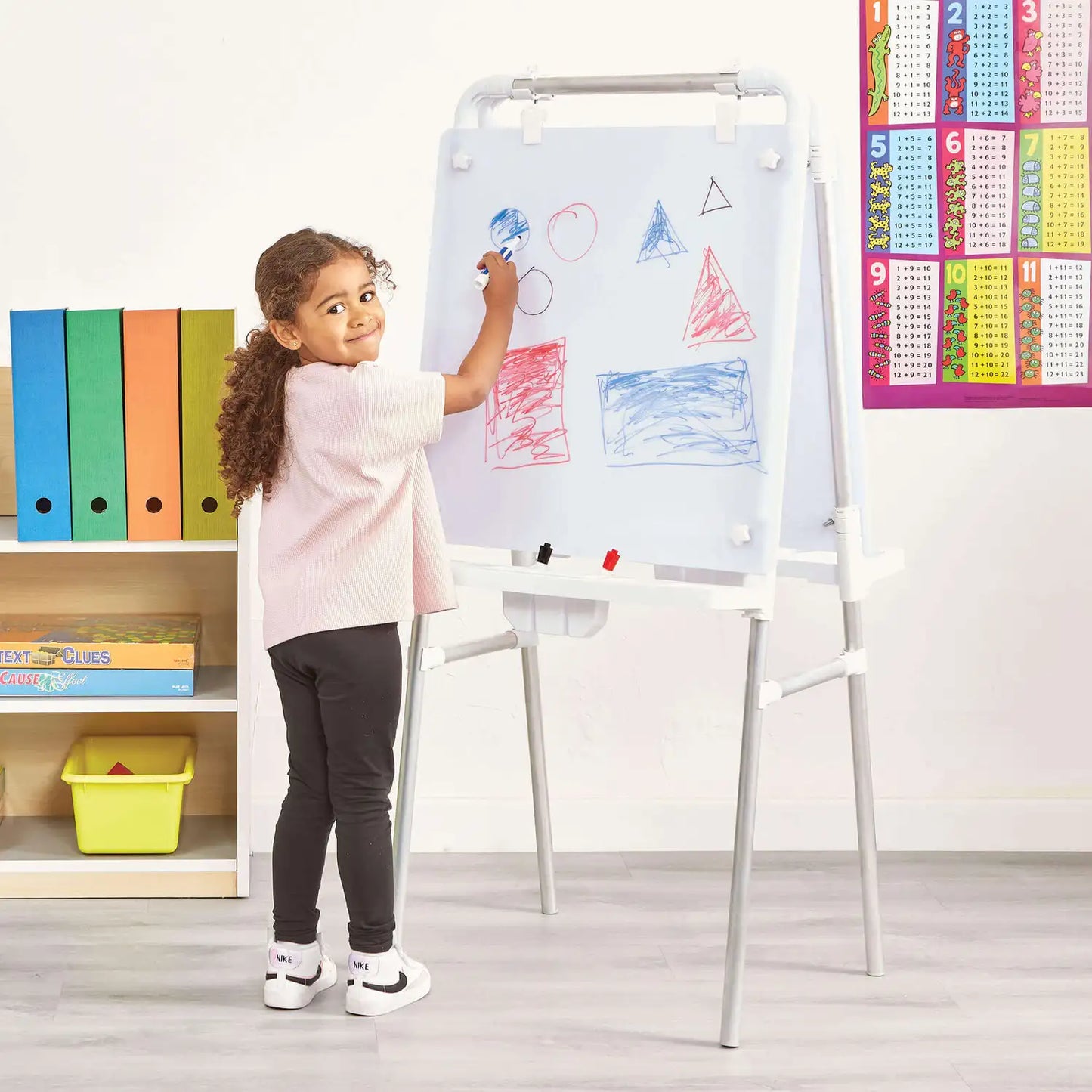 2 Sided Easel With Dry Wipe Boards