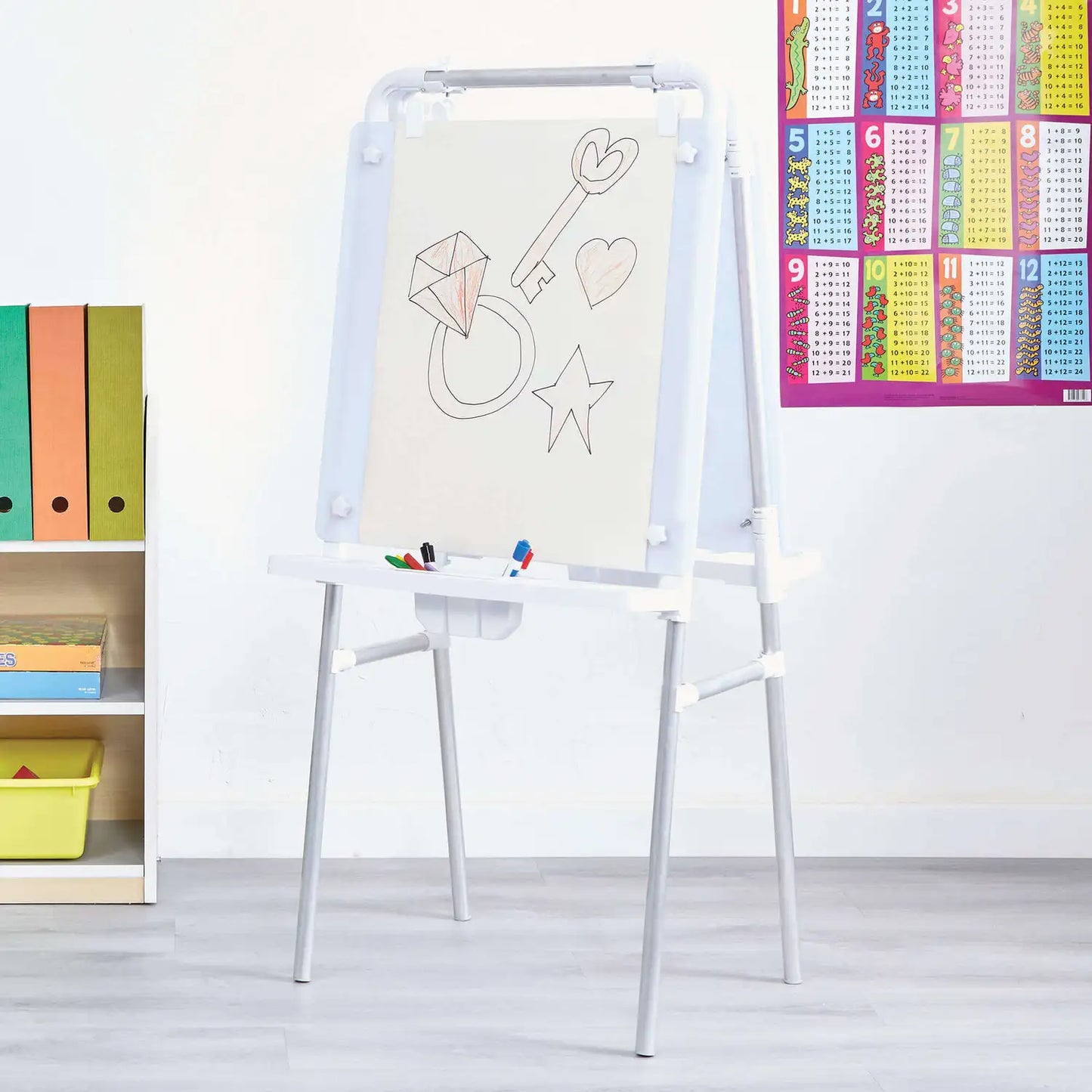2 Sided Easel With Dry Wipe Boards