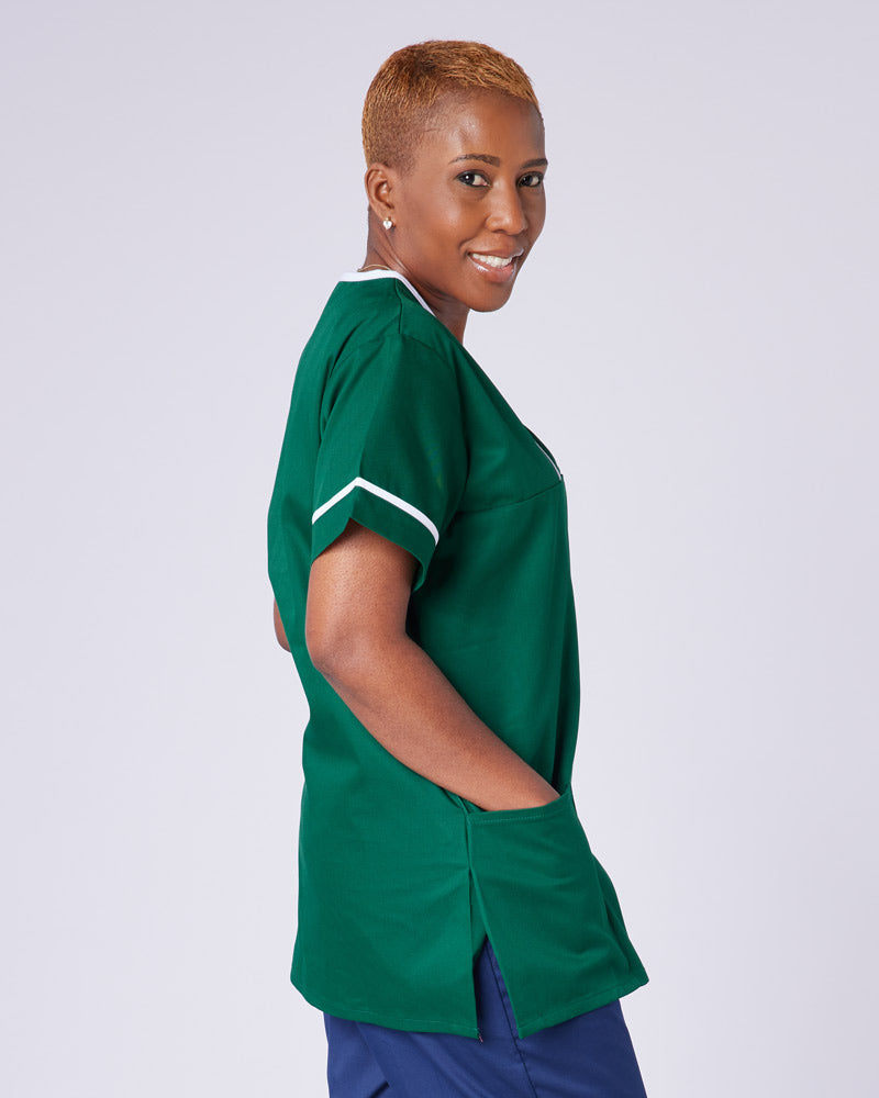 Unisex Contrast V-Neck Healthcare Tunic